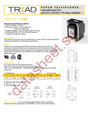 VPS12-10300 datasheet  